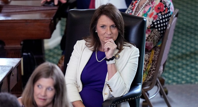 Texas state Sen. Angela Paxton sits in the Senate Chamber at the Texas Capitol in Austin, Texas, on May 29, 2023.Eric Gay/AP