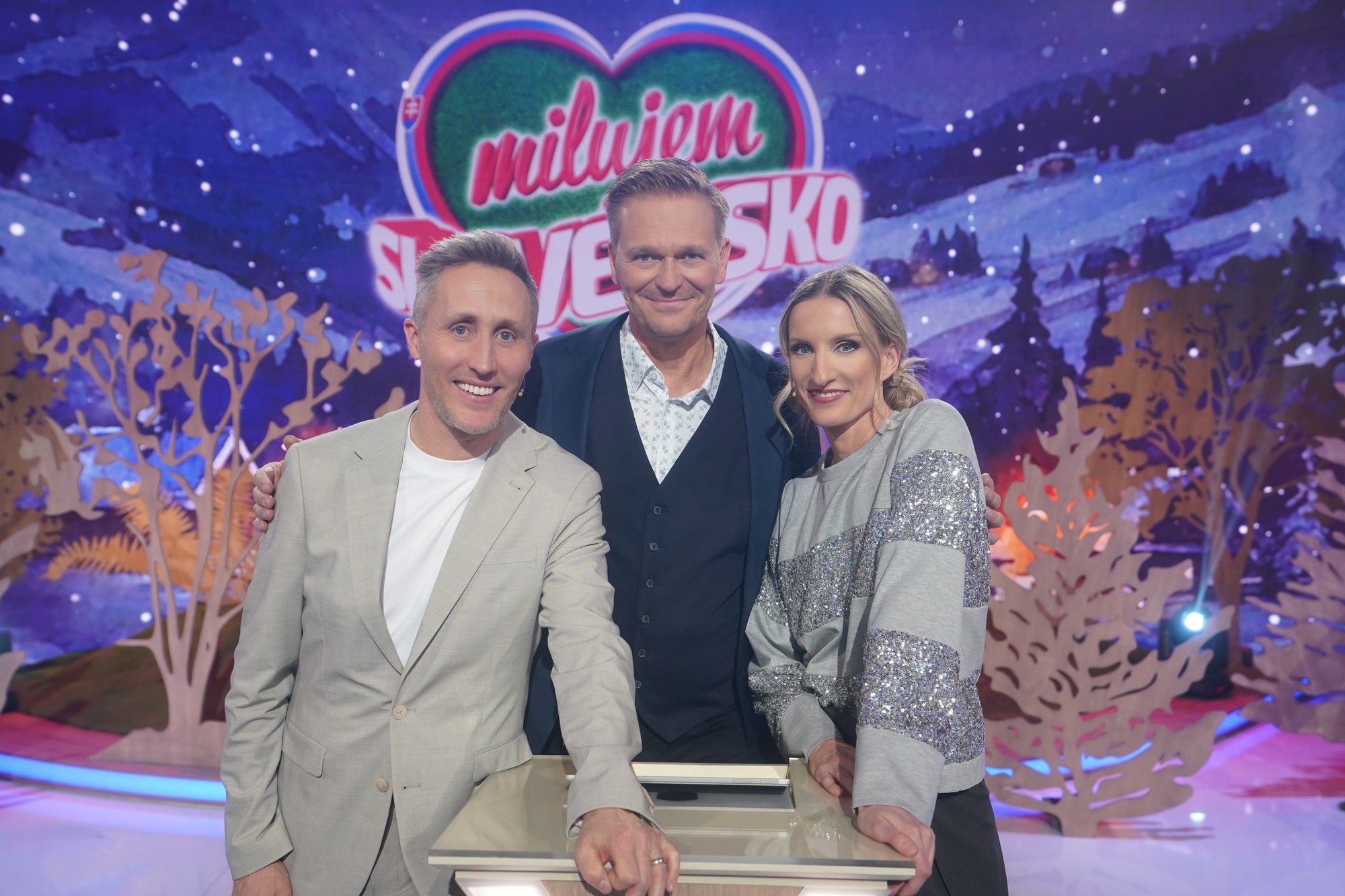 Obľúbená šou TV JOJ Milujem Slovensko - Matej Sajfa Cifra, Martin Nikodým a Adela Vinczeová.