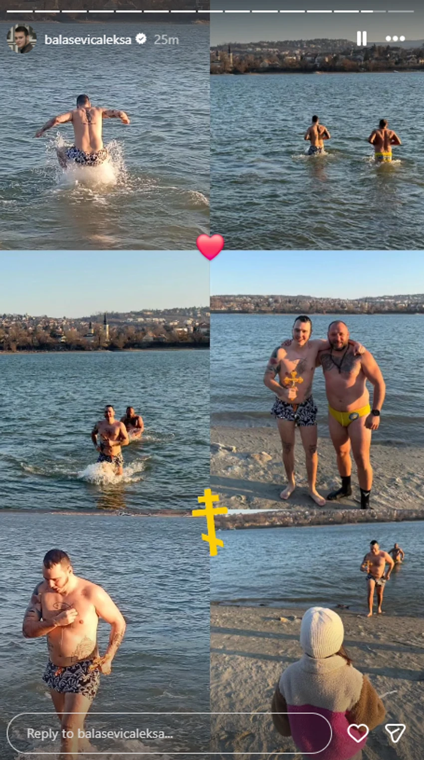 Aleksa Balašević plivao za časni krst