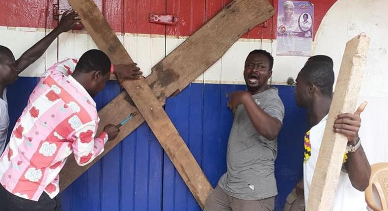 Angry NPP youth lock office