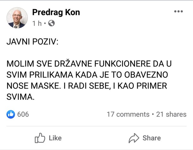 Doktor Kon javni poziv državnim funkcionerima