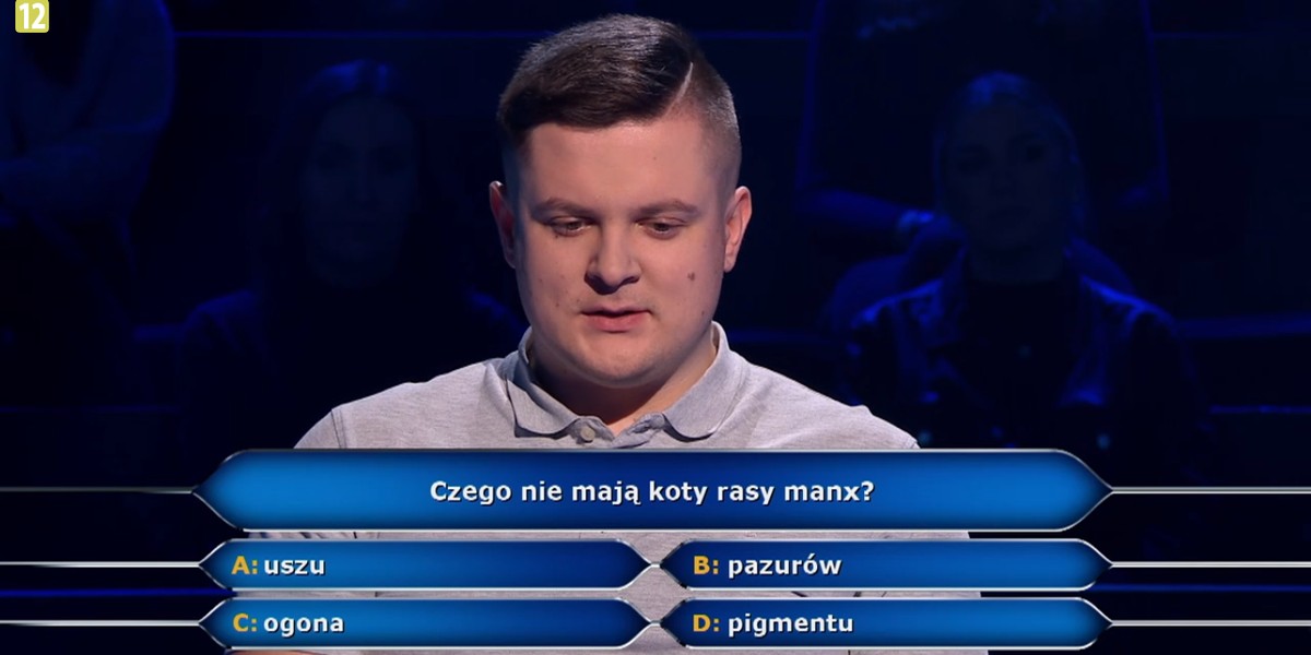 "Milionerzy" - czego nie mają koty rasy Manx?