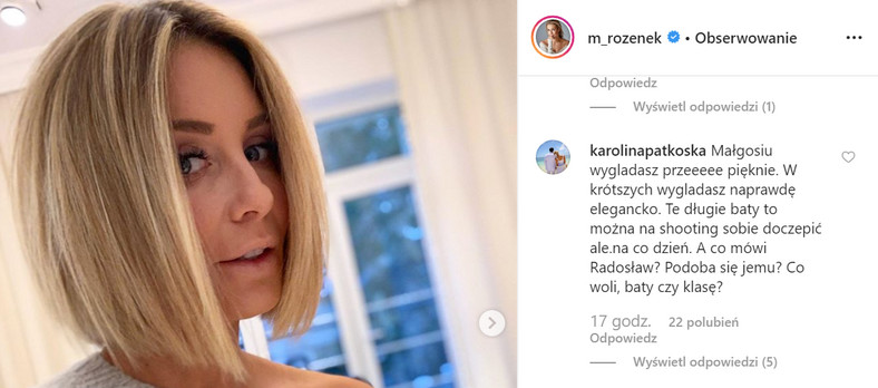 Małgorzata Rozenek-Majdan na Instagramie