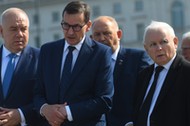 Jacek Sasin, Mateusz Morawiecki i Jarosław Kaczyński