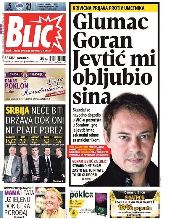 Prva informacija o obljubi koju je učinio Jevtić nad maloletnikom objavljena je u 