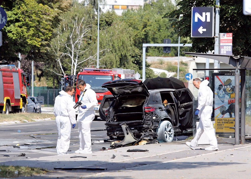 Stojanovićev džip koji je eksplodirao u Omladinskih brigada