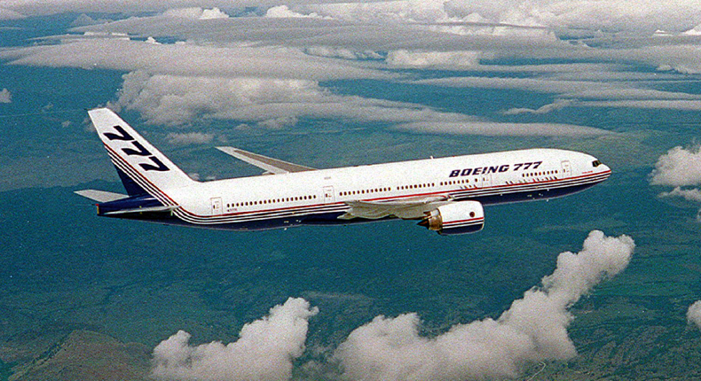 Boeing's 777 became popular in the mid-90s as the next step up from its 767. Large twin-engine aircraft were gaining popularity due to their efficiency and changing attitudes toward their safety.