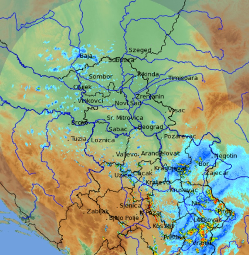 Pada vine stižu sa jugoistoka
