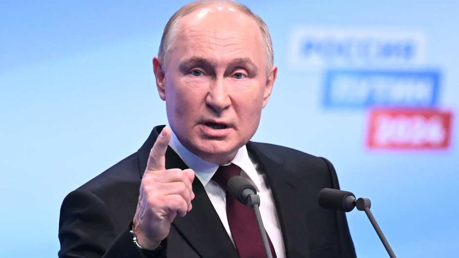 Władimir Putin przemawia po wyborach w Rosji