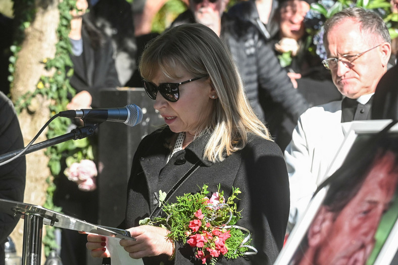 Dorota Segda na pogrzebie Stanisława Radwana
