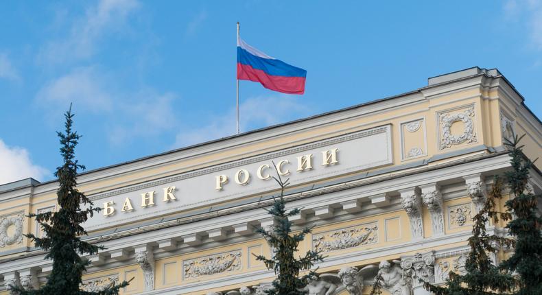 The Bank of Russia raised interest rates to 12% Tuesday, in a bid to prop up the plunging ruble.Hank5/Getty Images