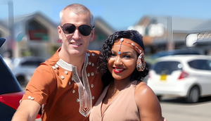 Carolina Carlz and her husband during their traditional wedding in Kenya