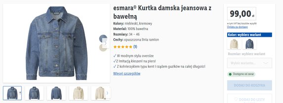 Kurtka jeansowa Esmara