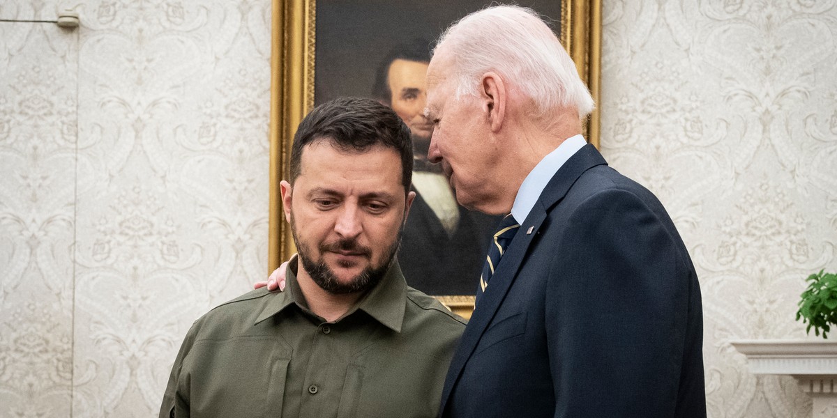 Prezydent USA Joe Biden i prezydent Ukrainy Wołodymyr Zełenski w Białym Domu. Waszyngton, 21 września 2023 r.