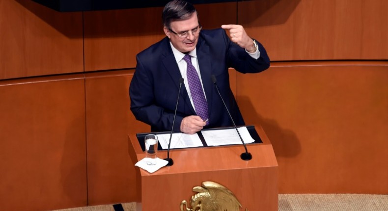 Mexican Foreign Minister Marcelo Ebrard, pictured on June 14, 2019, assured Congress he had not agreed to Trump's demand for a safe third country agreement