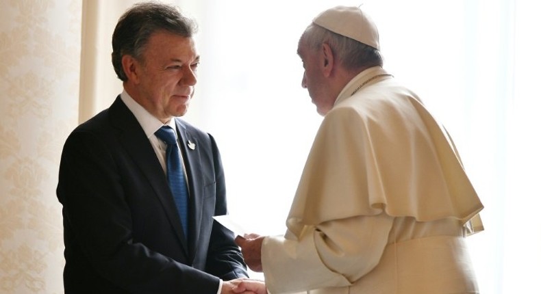 Pope Francis will meet Colombian president Juan Manuel Santos on his visit in September