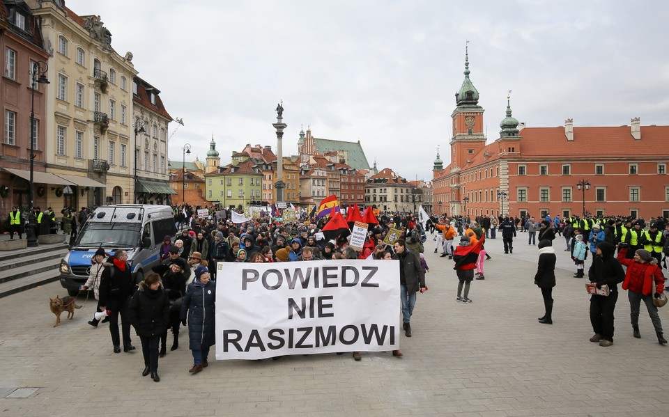  Marsz "Powiedz nie rasizmowi" na placu Zamkowym w Warszawie