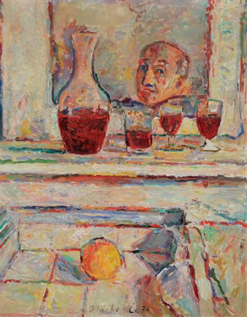 Marko Čelebonović, Autoportret u ogledalu, 1970, ulje na platnu, 92x73 cm