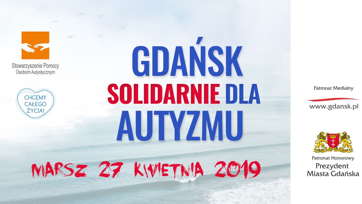 W sobotę 27 kwietnia br. w godz. 12 - 13.30 odbędzie się Marsz – Gdańsk solidarnie dla autyzmu, który zakończy obchody Miesiąca Wiedzy nt. Autyzmu. Organizatorami Marszu są Stowarzyszenie Pomocy Osobom Autystycznym oraz inicjatywa obywatelska "Chcemy całego życia!". Patronat Honorowy nad wydarzeniem sprawuje Prezydent Miasta Gdańska Pani Aleksandra Dulkiewicz.