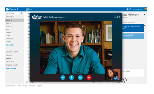 Niedługo okaże się, czy Microsoft doda do Outlook.com opcję wideorozmów i czy będzie to internetowa wersja komunikatora Skype. Dowiemy się również, czy kontakty Skype będzie można synchronizować z kontaktami w Outlook.com 