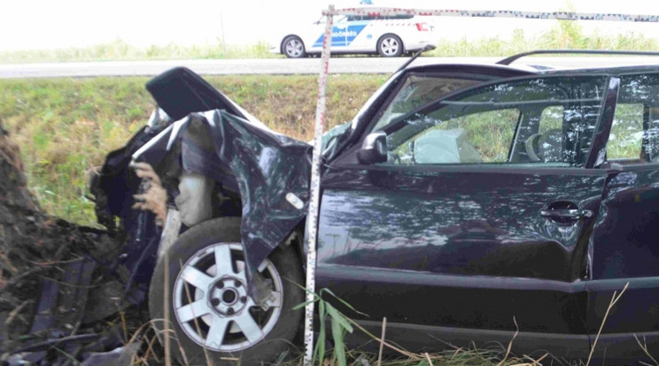 A sofőr elvesztette az irányítást kocsija felett / Fotó: Police.hu