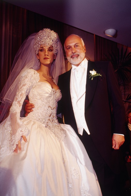 Celine Dion i René Angélil w dniu ślubu