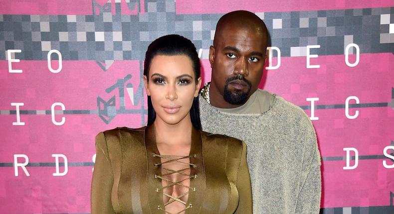 Kim Kardashian and Kanye West at the MTV Video Music Awards on August 30, 2015.Frazer Harrison/Getty Images