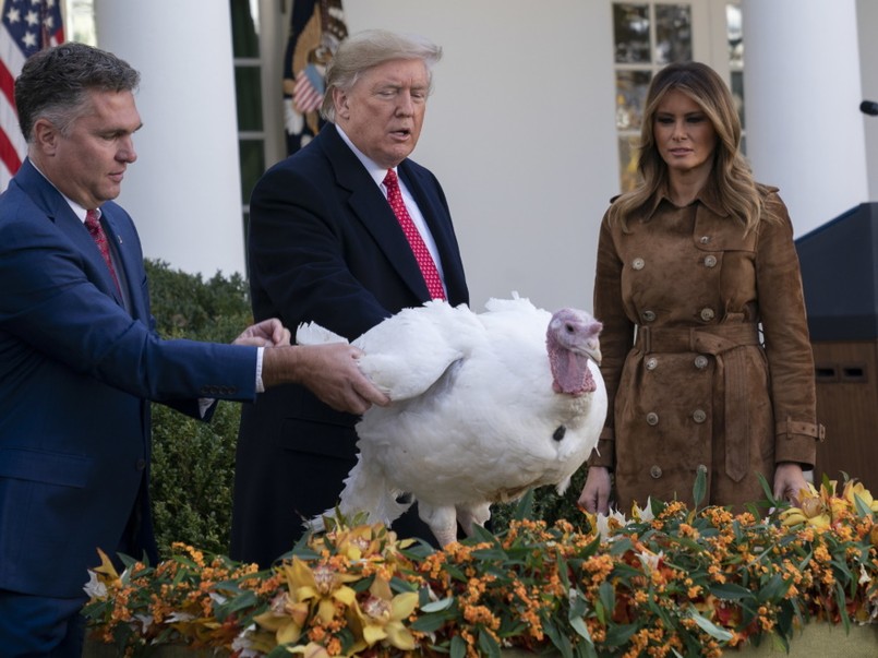 Tym razem oceniającym nie spodobał się zamsz, z którego uszyto bajecznie drogi zamszowy płaszcz marki Burberry, w którym Melania wystąpiła podczas tradycyjnej ceremonii ułaskawienia indyka w Białym Domu...