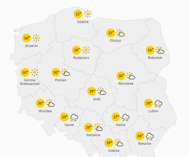 Pogoda wtorek 11 sierpnia