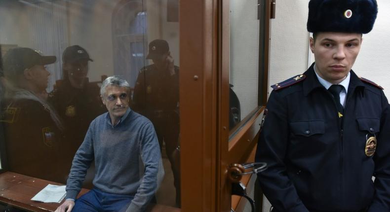 American Michael Calvey, the head of private equity firm Baring Vostok, appears in Moscow's Basmanny Court on February 15 after his arrest on fraud charges