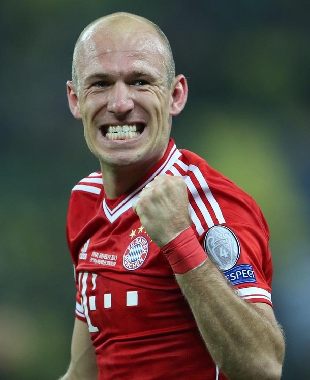 arjen robben szczerzy się bayern vs Borussia finał lm Friso Gentsch pion