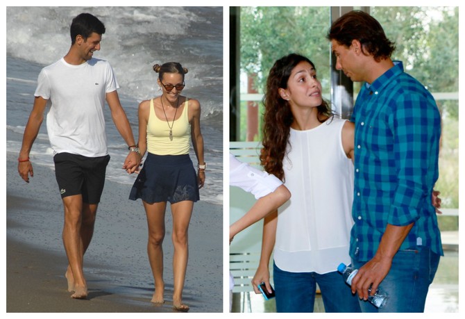 Novak Đoković i Rafael Nadal sa suprugama