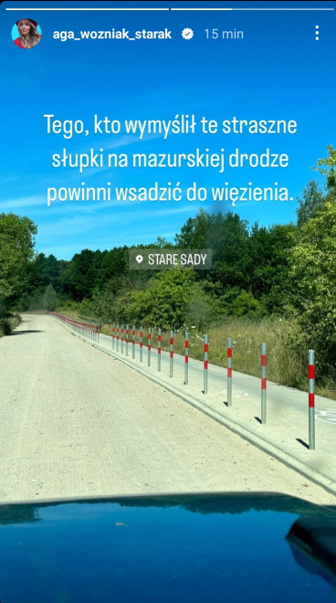 Widok InstaStories z profilu Agnieszki Woźniak-Starak na Instagramie