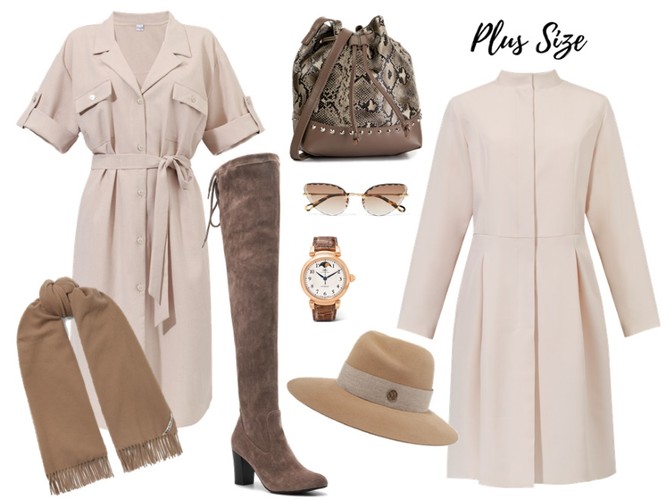 Jesienne STYLIZACJE w brązach: sukienka i płaszcz - Grandio/grandio.pl, torebka - Menbur/menbur.pl, buty - Caprice/caprice.pl, pozostałe dodatki - TK MAXX