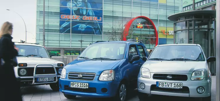 Łada Niva kontra Subaru Justy i Suzuki Wagon R+ -  Tereńowki w  formacie mikro