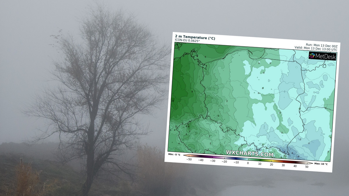 Prognoza pogody na poniedziałek, 13 grudnia. Pochmurno, ale cieplej