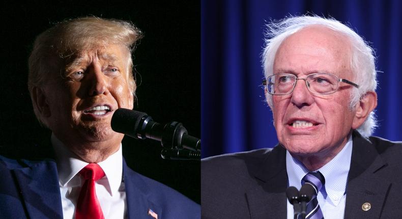 Former President Donald Trump and Independent Sen. Bernie Sanders of Vermont.