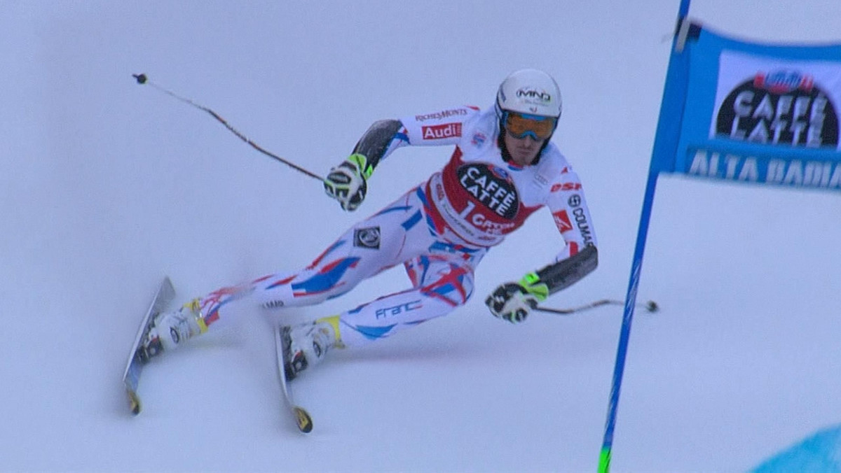 Victor Muffat-Jeandet prowadzi po pierwszym przejeździe slalomu giganta w Alta Badia. Francuz o 0,05 sekundy wyprzedza Marcela Hirschera, który we włoskich Dolomitach triumfował w ostatnich dwóch latach.