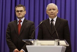 Prezes PiS Jarosław Kaczyński i Rafał Rogalski