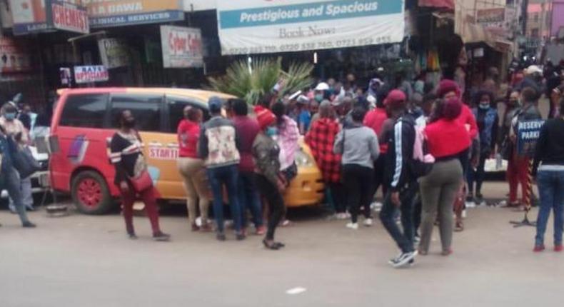 File image of a recent Nairobi CBD 'promotions' scam operation