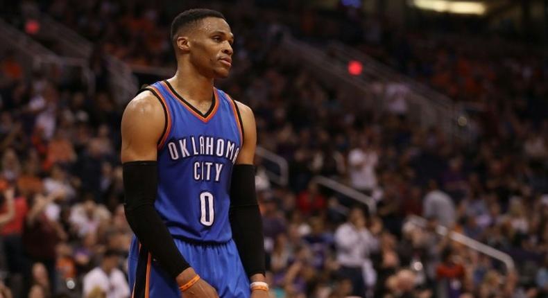 Russell Westbrook scored 40 points, grabbed 13 rebounds and provided 10 assists as the Oklahoma City Thunder fell to a 113-101 home loss against the Charlotte Hornets, at Chesapeake Energy Arena in Oklahoma City, on April 2, 2017