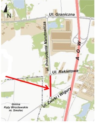 Łącznik Rakietowa - Żwirki i Wigury - lokalizacja