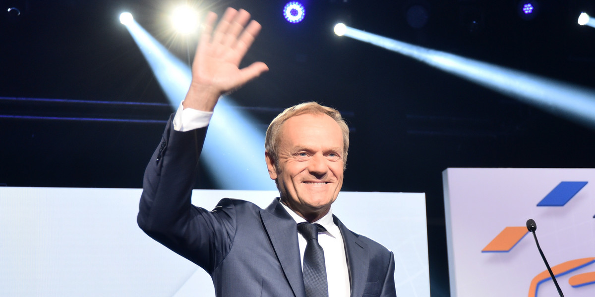 Donald Tusk na czele Platformy Obywatelskiej. 