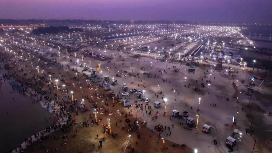 U gradu Prajagradžu nastao je čitav mali montažni grad na 4.000 hektara za potrebe festivala | Foto: Ankit Srinivas