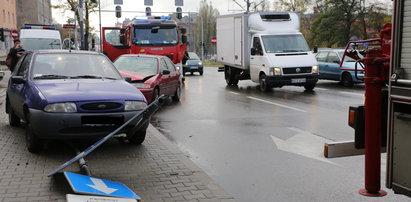 Wypadek na skrzyżowaniu Drewnowska/Zachodnia