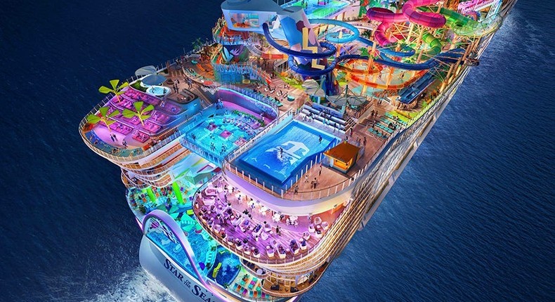 Royal Caribbean says its next Icon class vessel, Star of the Seas, will set sail in August 2025, starting at about $1,610 per person for a seven-night cruise.Royal Caribbean