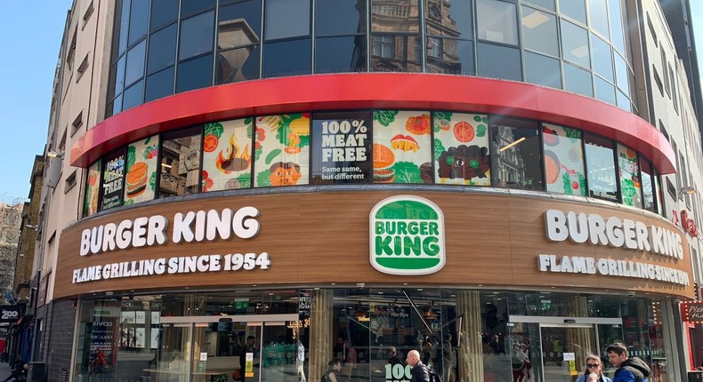 Plant-based Burger King restaurant in London's Leicester Square.