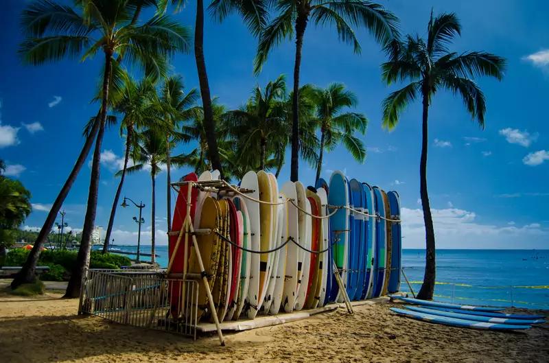 Hawaje to również doskonałe miejsce do surfowania