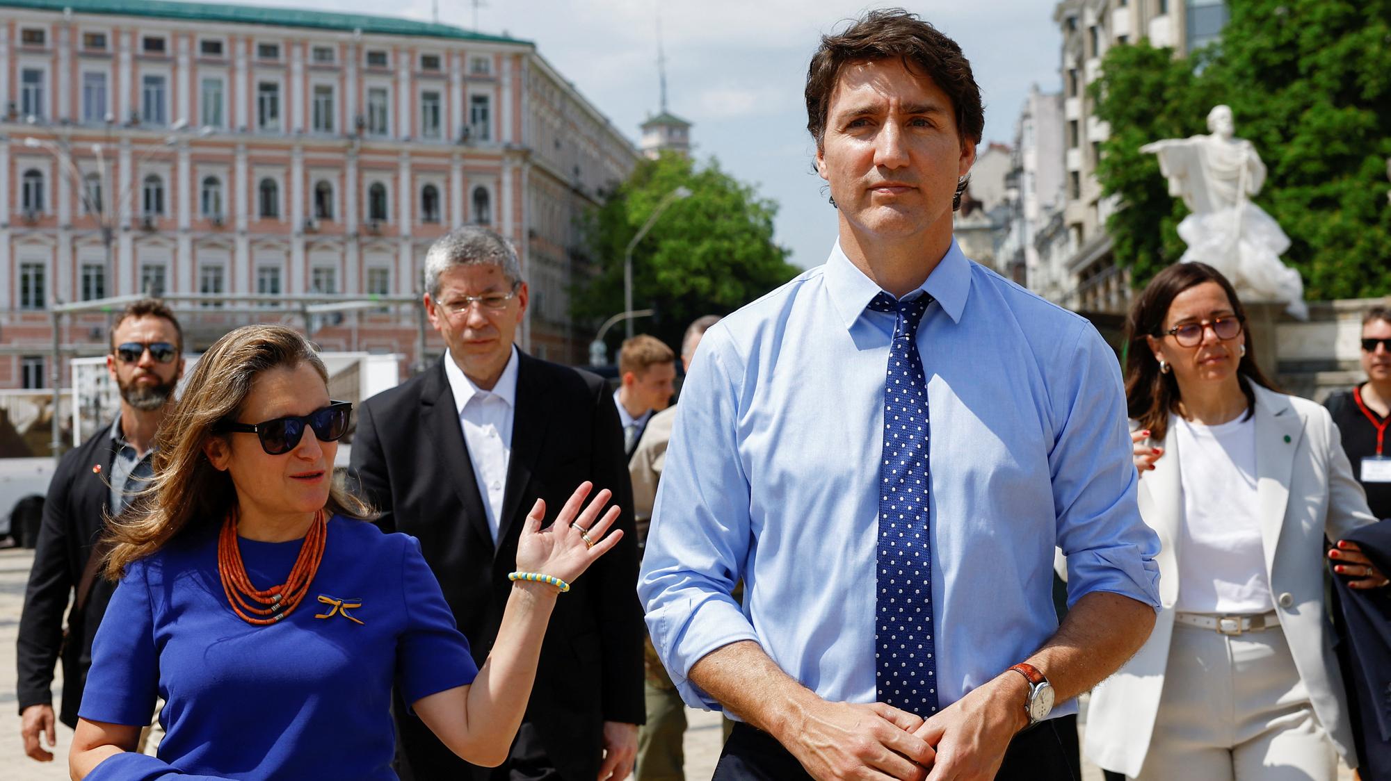 Kanadský premiér Justin Trudeau v Kyjeve.