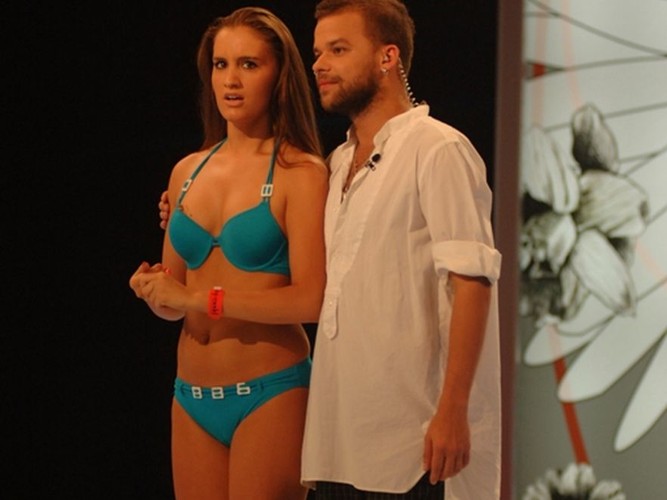 Michał Piróg wraz z uczestniczką castingu